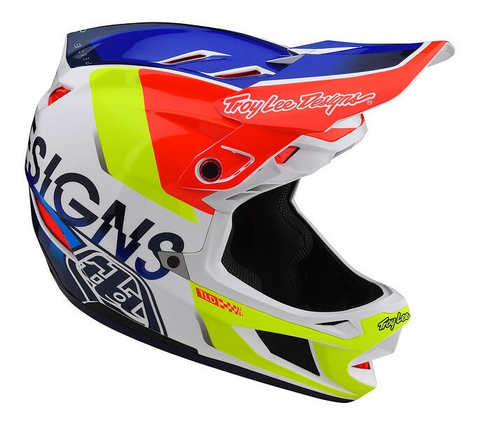 Casco Troy Lee Designs D4 Composite Qualifier White / Blue